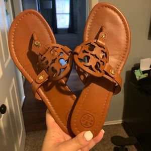 Tory Burch flip flops brown